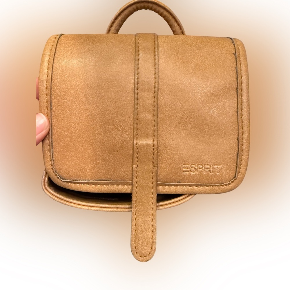 Esprit Vintage Mini Backpack Purse - Tan Vegan Leather - Picture 7 of 13